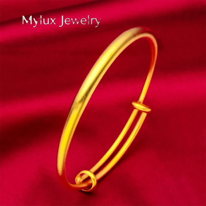 

Mylux Jewelry 24K Gold 5mm Push-Pull Bangle AU999 Pure Gold, slender adjustable design, sleek simplicity, exuding gentle charm f