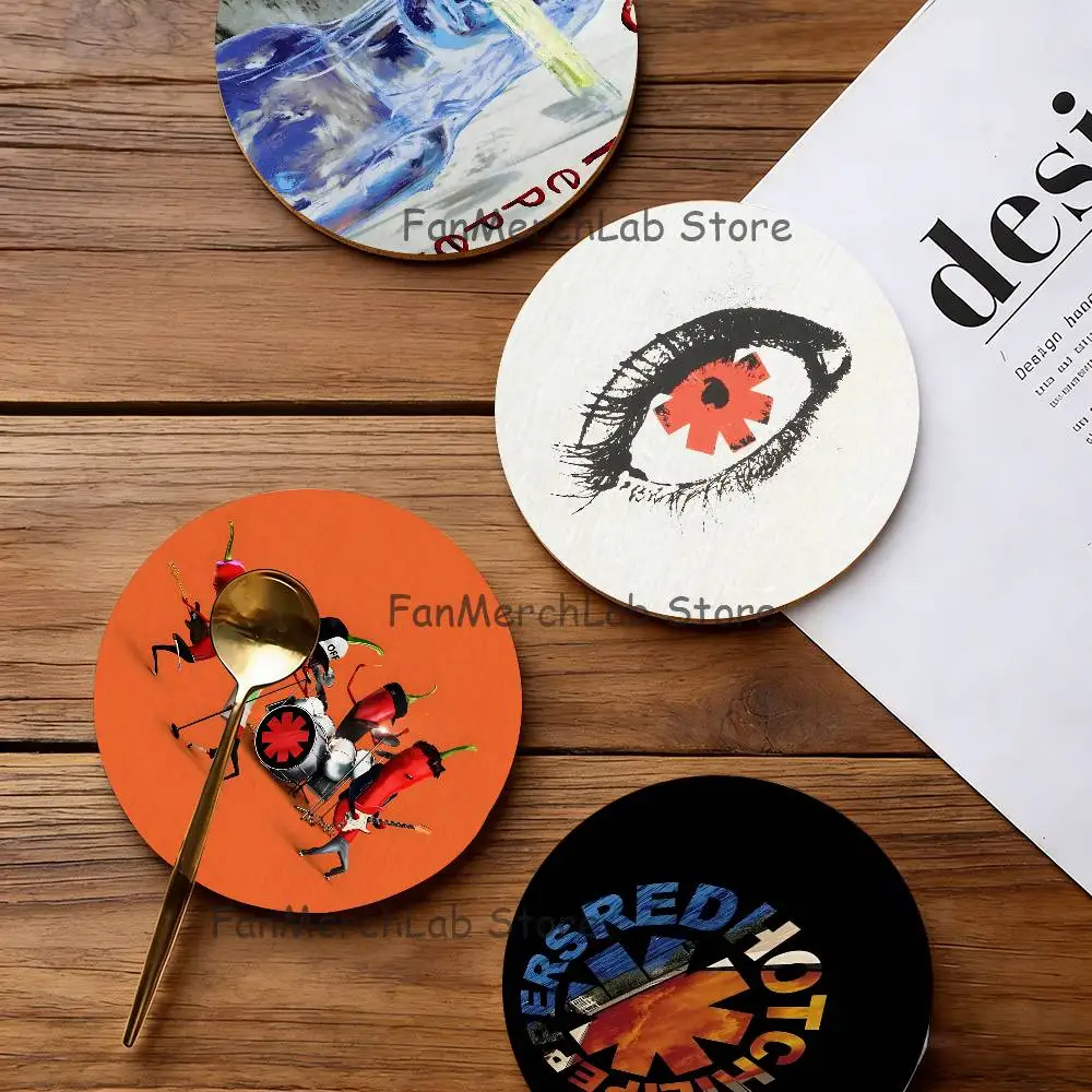 

R-Red Hot C-Chili Round Coaster Non-slip table mat Insulated Coasters Kitchen Dining Room Tabletop Decor