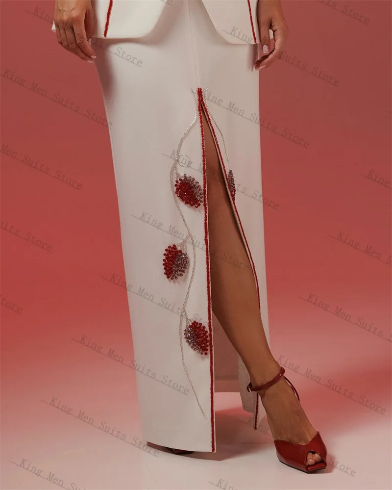 الفاخرة بلورات المرأة دعوى تنورة مجموعة 2 قطعة سترة حفلة موسيقية فستان مخصص الخريف الرسمي ضيف الزفاف البدلات الرسمية معطف الحفلات (لا التعادل) #3