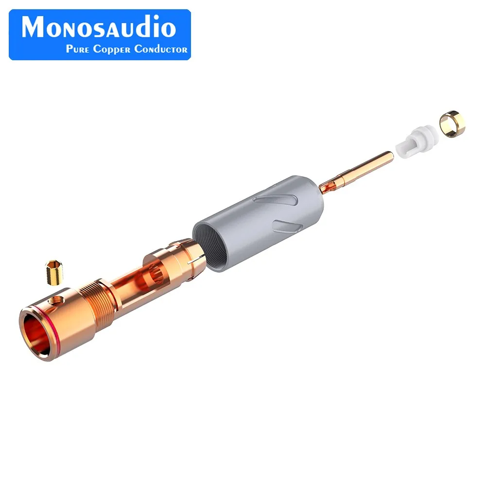 Monosaudio 4pcs Hifi Audio RCA Plug Pure Copper Gold/Rhodium Plated Available R201 Speaker Terminals