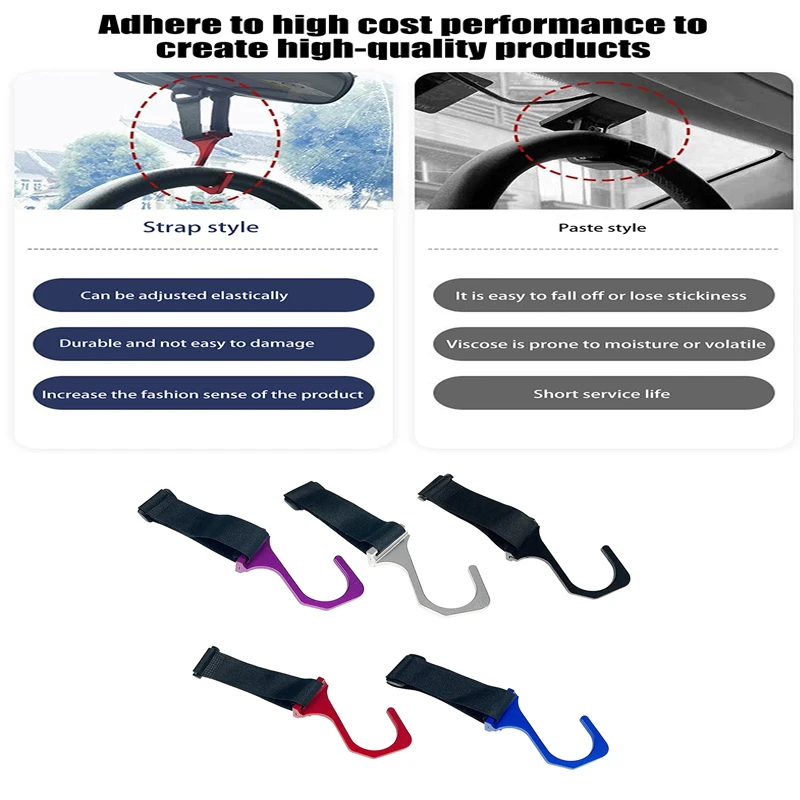 

Алюминиевый крюк на руль с регулируемым нейлоновым ремнем, модификация, установленная на автомобиле