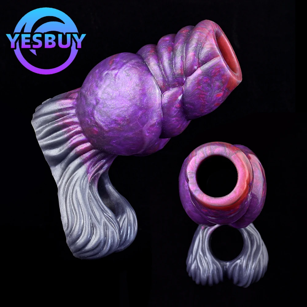 

YESBUY Hollow Dick Sleeve Silicone Penis Sheath Cock Enlargement Extender Condom Sex Toy Delay Elauclation For Men Adult Product