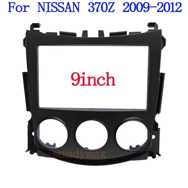 2 Din 9 Inch Car Radio Fascia Panel Frame Dashboard ABS+PC Plastic Installation Trim Kit for Nissan 370 Z 2009-2012