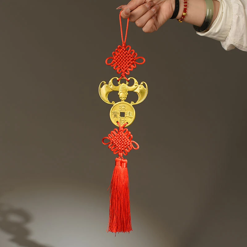 Bat Five Blessings Ornament Knot Pendant Handmade Weaving Living Room Chinese Style Gift New Year Spring Festival Decora