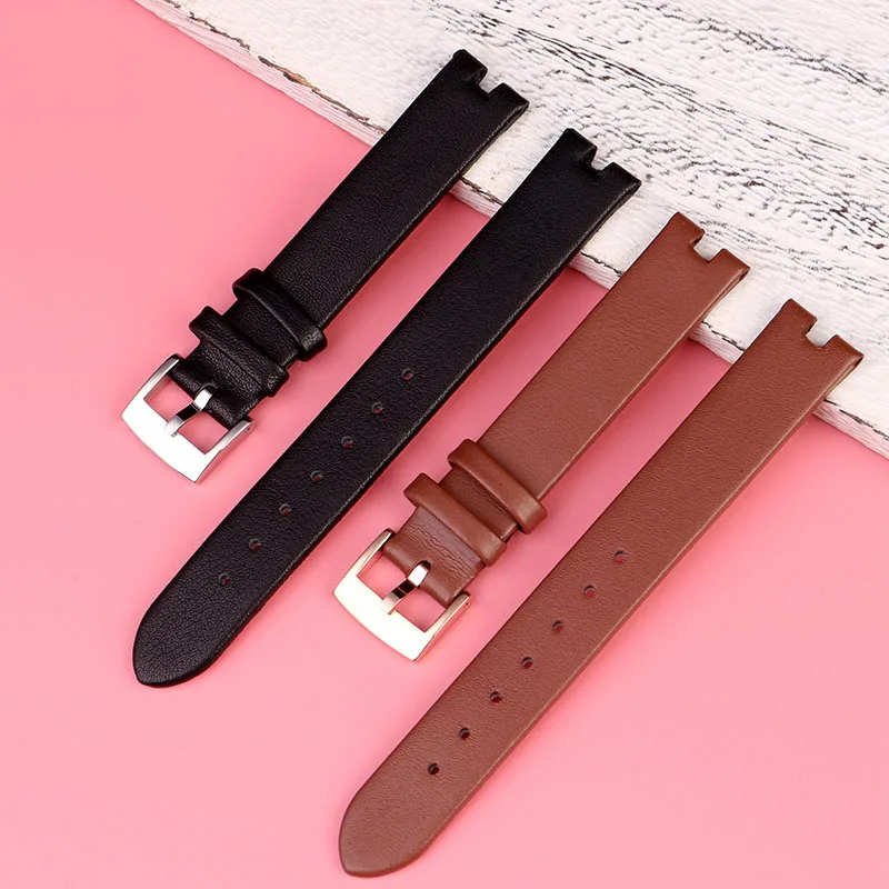 12-4mm 14-4mm Women\'s  Leather Watch Strap For Gucci Leather Notch Watch band YA141401 YA141505  Leather Watch Chain Wristband