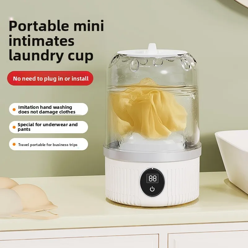 Mini Washing Machine for Underwear Socks Travel Use Small Laundry Cup No Installation Portable