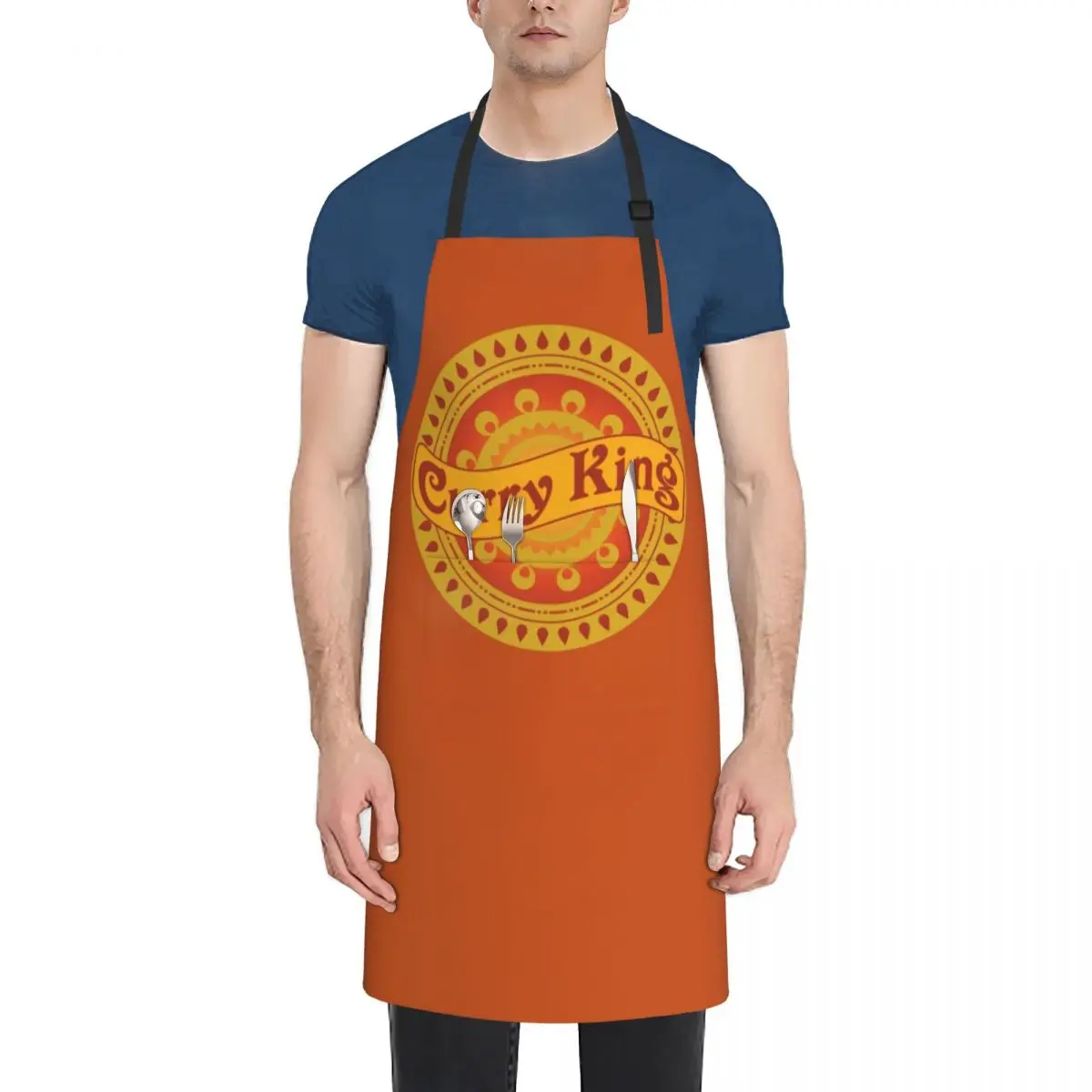 Curry King Indian Chef Ethnic Badge Apron professional kitchen Household Items Useful Camping Apron