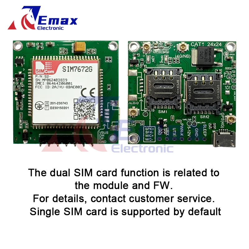 SIMcom SIM7672G Core Board SIM7672G scheda di sviluppo LTE CAT1 + 4G + chip Qualcomm non supportato GPS