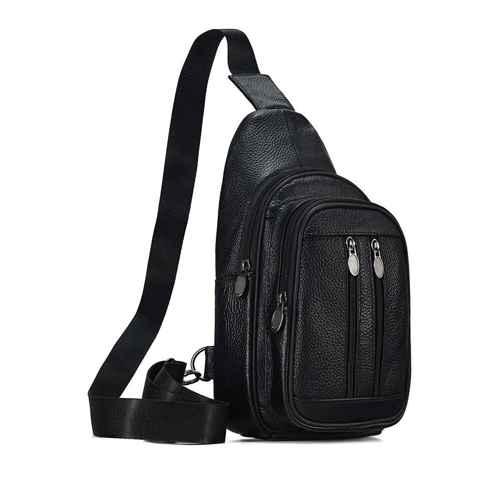 New leather men's bag cowhide casual crossbody bag lightweight and large capacity men's chest bag