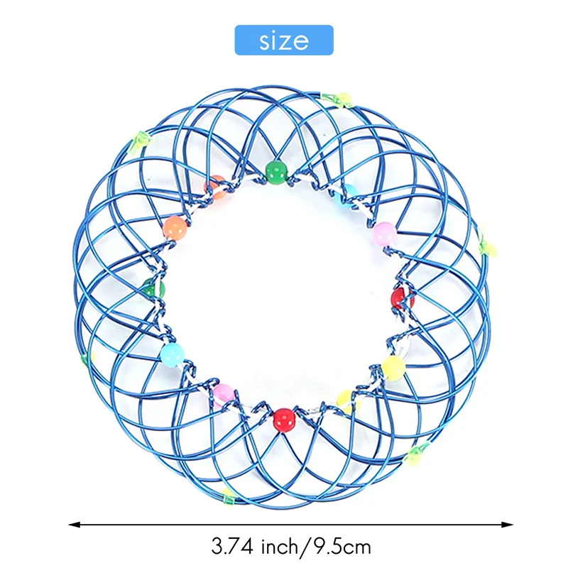 B24C-7PCS Cesto di fiori con mandala magica Anelli magici Cestino flessibile con agitazione in filo metallico Morbido magico per adulti Bambini