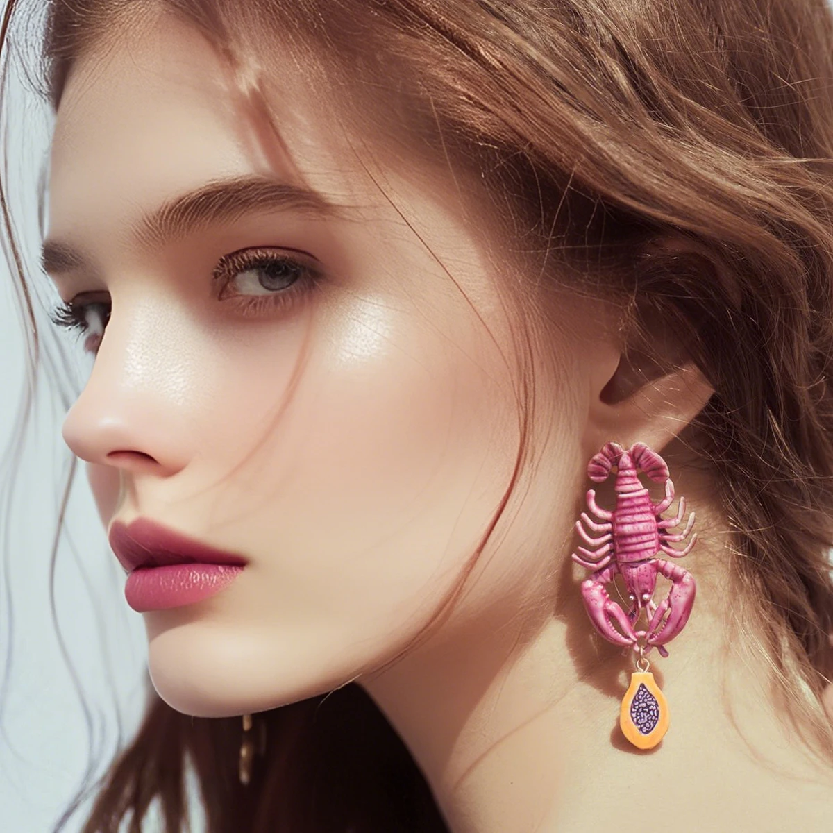 

ZAA New Fashionable Animal Marine Creature Earrings Lobster Metal Shells Women's Popular Earring Beach Vacation Party Jewelry