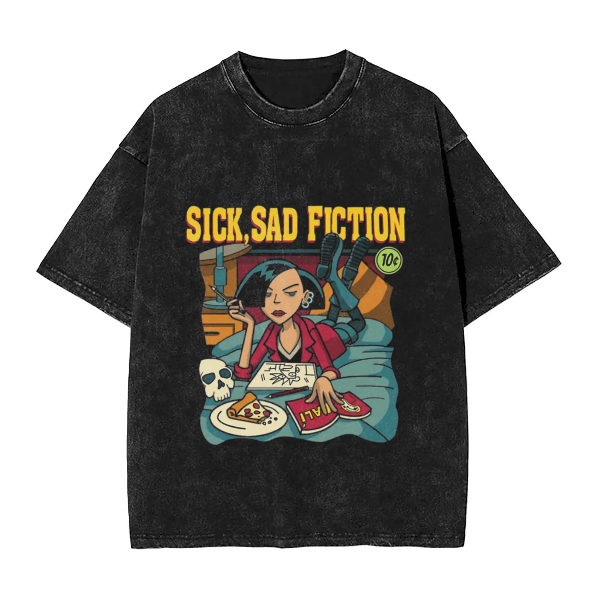 SICK  SAD FICTION - JANE LANE Unique Comfort A T-Shirt Oversized Short Sleeve Men's Women's Cotton Tees Tops