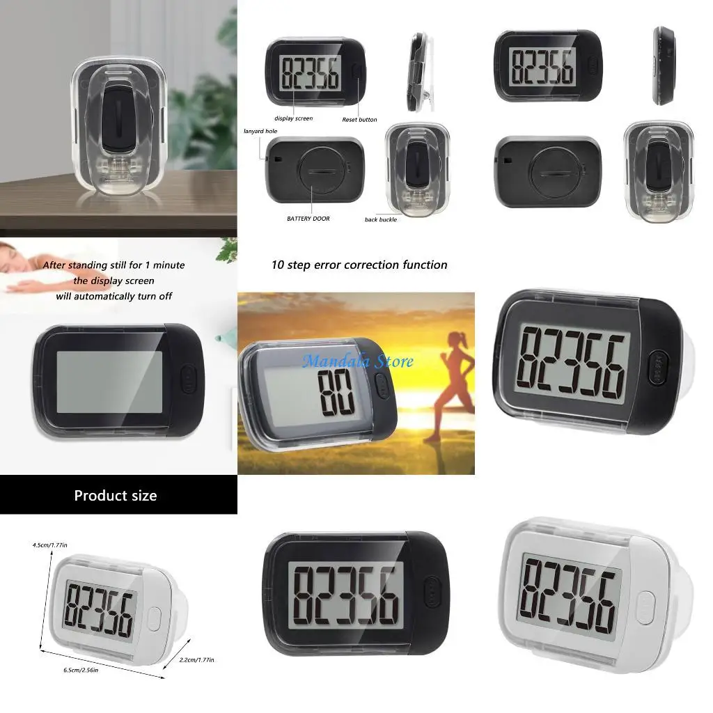 

U2JC Step Counter With Back Clip and Large LCD Screen For Outdoor Sports Activity Enthusiasts Digital Pedometer Portable