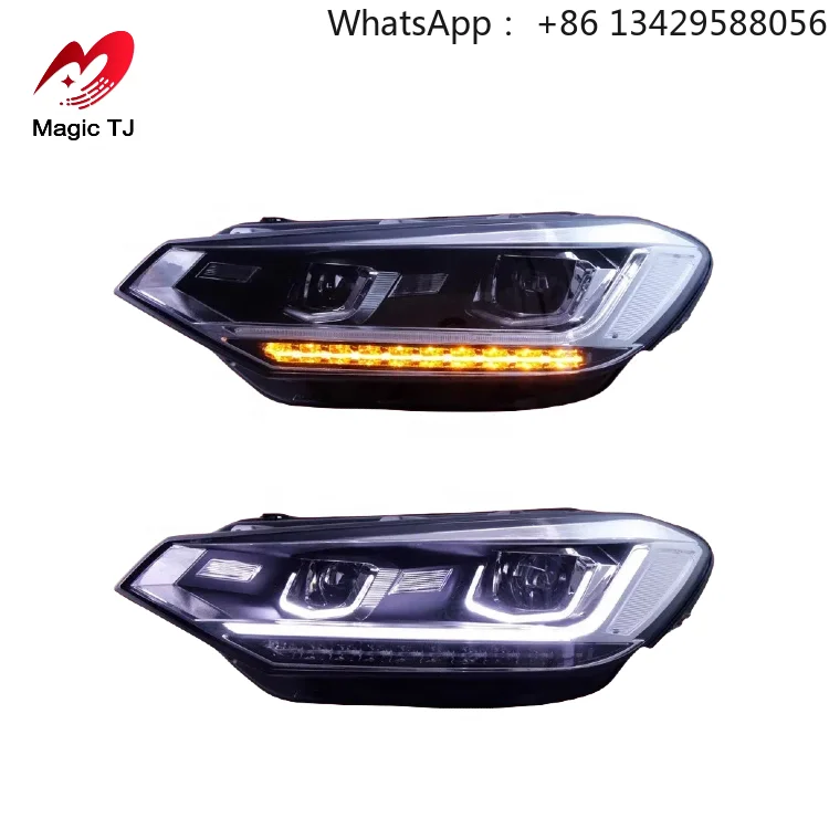 2016-2019 جديد توران LED مجموعة مصابيح أمامية 6000 كيلو لون زينون DRL النهار تشغيل ضوء بدوره إشارة غاسل تعديل #1