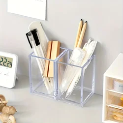 Pen Container Solid Acrylic Multifunctional Desktop Makeup Brush Pencil Holder Container Home Supplies Pen Organizer Pen Pot