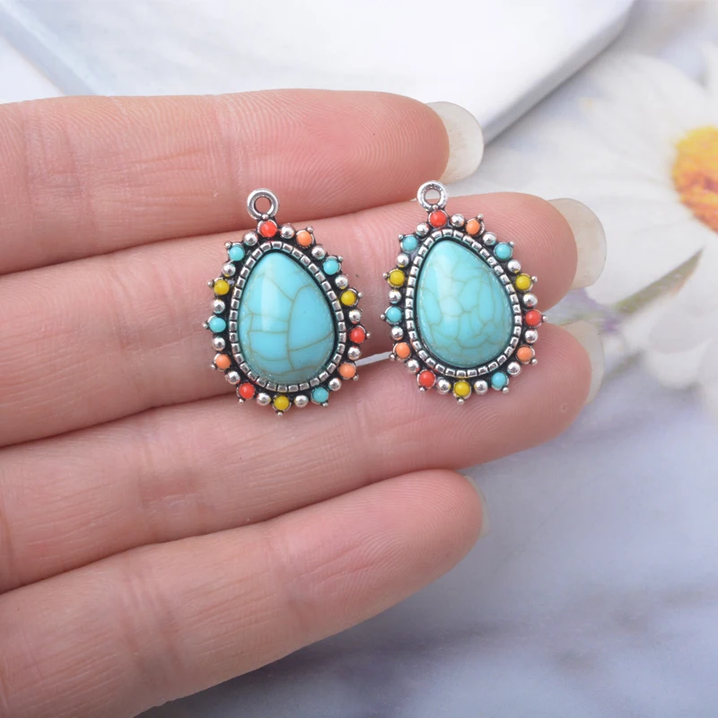 12 Stück/Set Antike Silberfarbene Sonnenblumen-Emaille Kleine Damen-Anhänger Legierung Ohranhänger DIY Bohemian-Stil Schmuck Ohrring-Komponenten – Detail 5