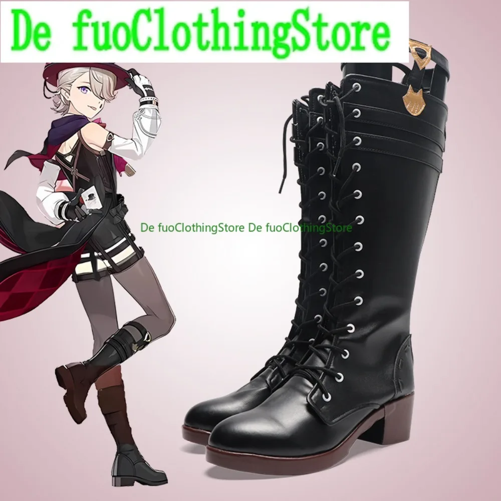 

De FuoClothing Anime Shoes Genshin Impact Linnifengdan Lyney Cosplay Shoes Customized Height Increasing High Heels Customization
