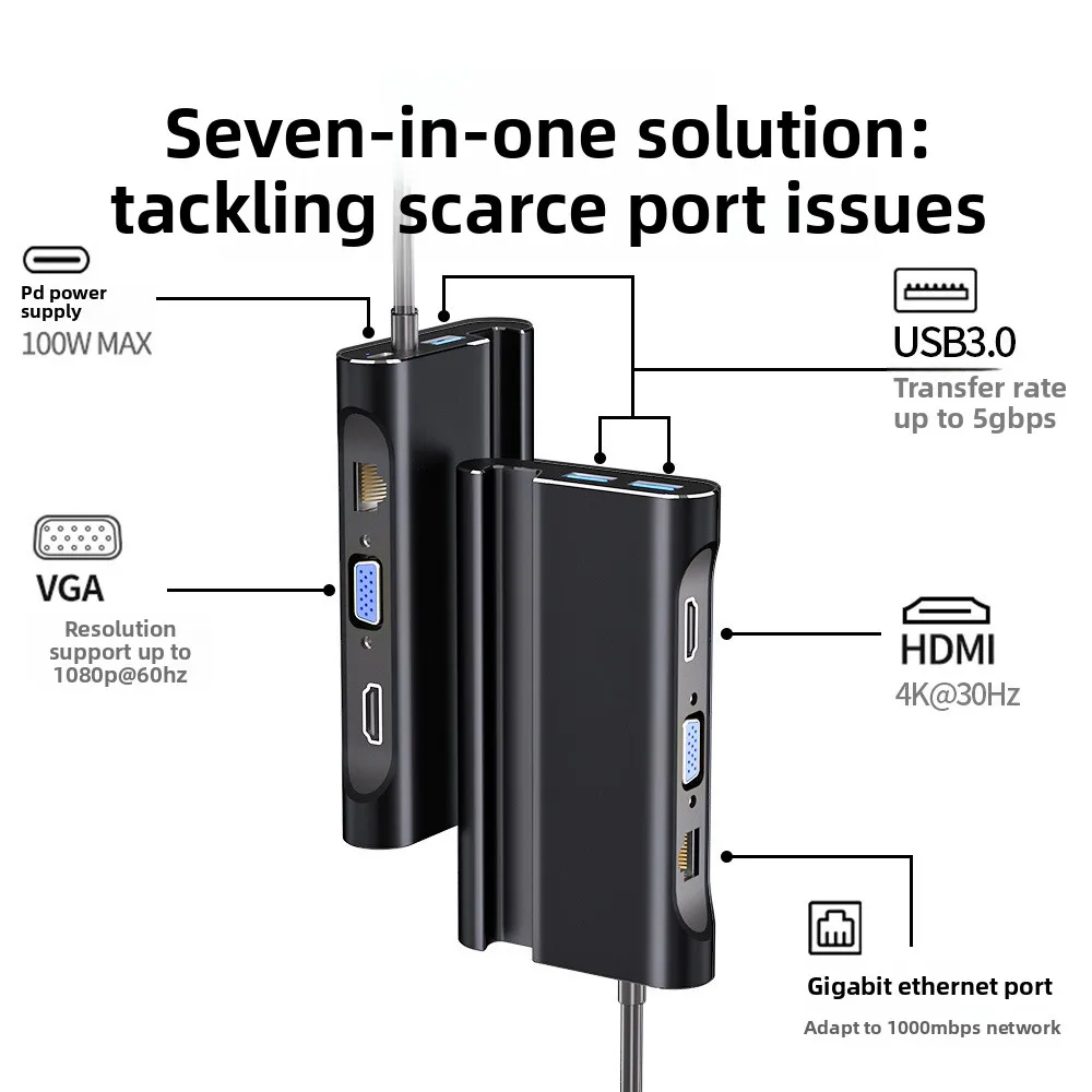 

USB-удлинитель-концентратор, док-станция для ноутбука, мобильный телефон, планшет, док-станция Typec, тонкая и портативная