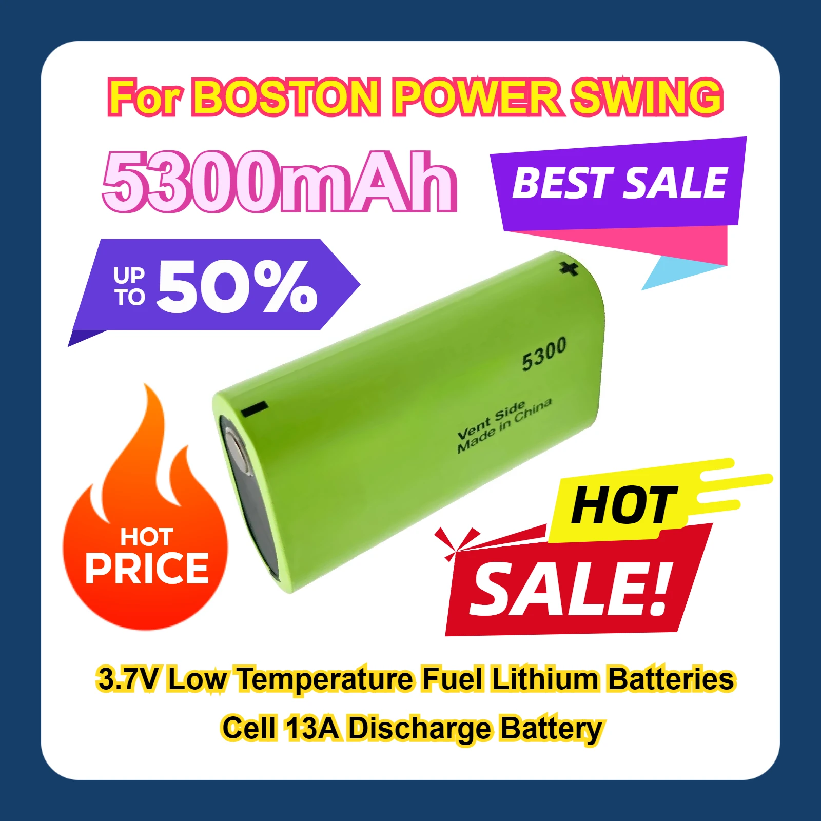 

3.7V Low Temperature Fuel Lithium Batteries Cell 13A Discharge Battery For BOSTON POWER SWING 5300mAh