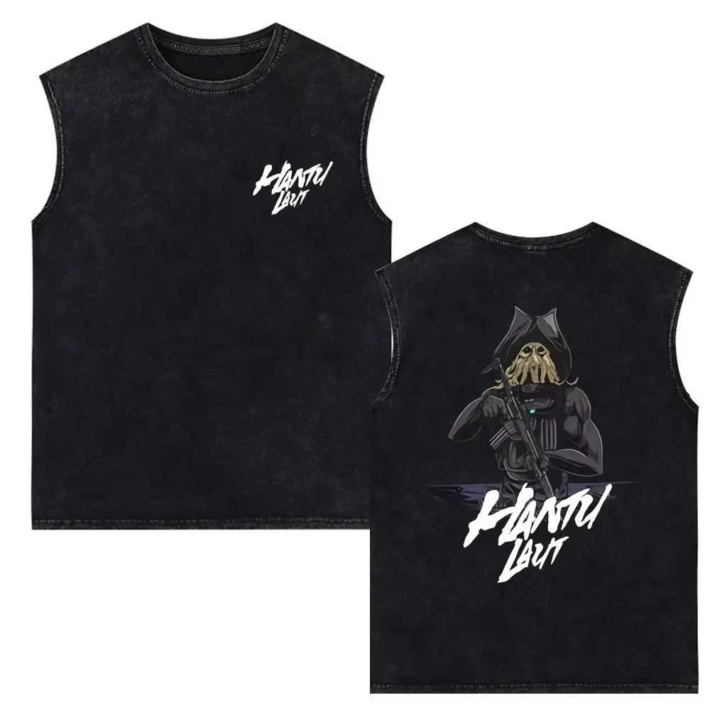 

Outdoor Sports Tactical Washed Tank Tops Men Women Hip Hop Fashion Oversized Streetwear Unisex Vintage Casual Sleeveless Vest