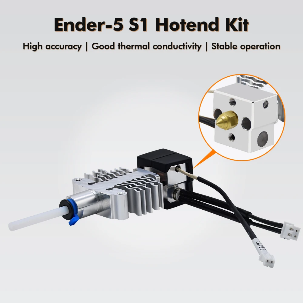 NEW Ender-5 S1 ​Hotend Kit Titanium Alloy+Copper Throat Heater Block Silicone Cover Ender-5 S1 3D Printer Parts