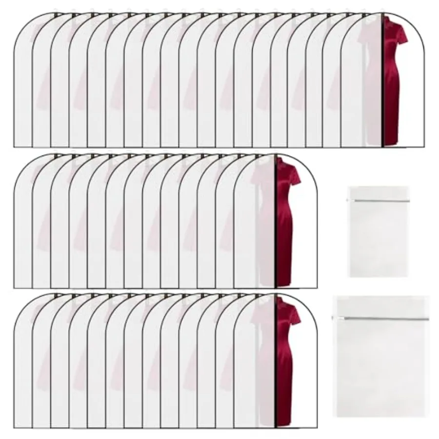 

45 Pcs 24 x 40 h Gent Bags for Hanginwi 3 Pcs Laundry Bags Dtof s Organ wi Zipper Clear P Storage tector for Travel Gown et Cl