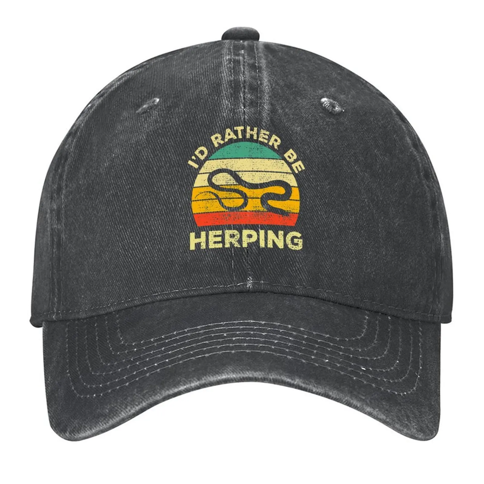 

I’d Rather Be Herping Vintage Gift For Herpers Baseball Cap funny hat Unique hats Streetwear Women's Hats 2025 Men's