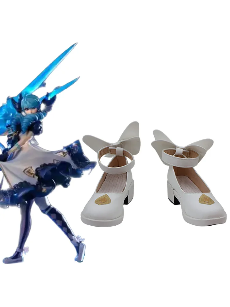 

Игра LOL Гвен Обувь для косплея Сапоги Хэллоуин Вечеринка Новый герой Гвен Готические белые туфли на заказ