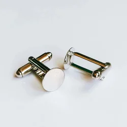10 adet 10mm beyaz k renk Kaplama Kol Düğmesi Ayar Tabanı Cameo Cabochon Yüksek Kaliteli takı bulma bileşenleri