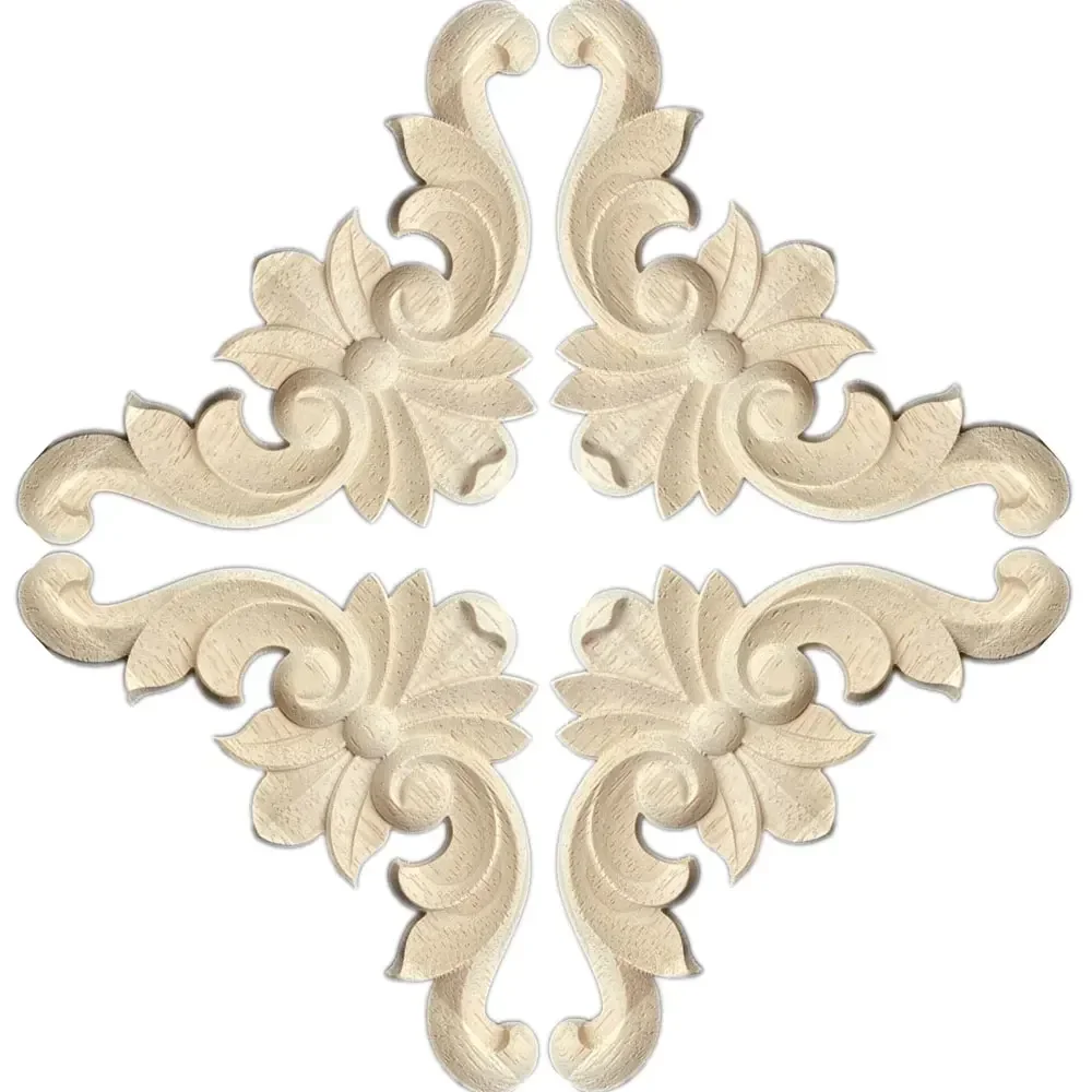 European Wood Decoration Carved Furniture Applique Decorative Background Patch Vintage Home Decor Ornaments