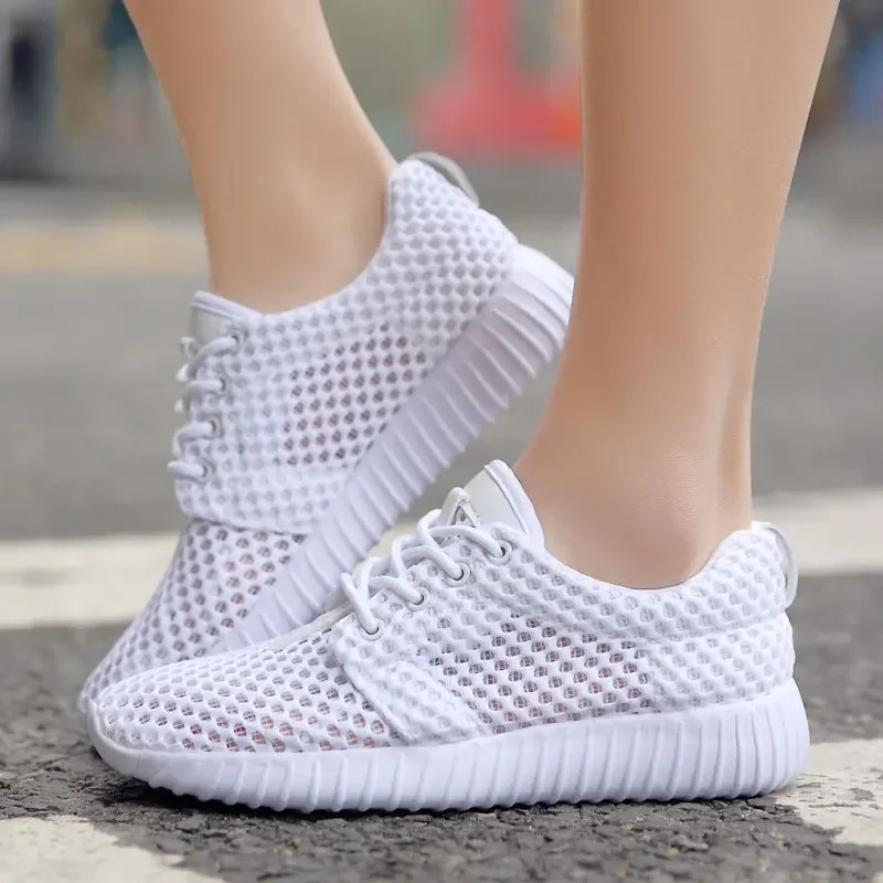 Spring Autumn Sneakers Fashion Shoes Woman Outdoor  Breathable Casual Shoes Hollow Soft Walking Shoes Women Lace-up Flats