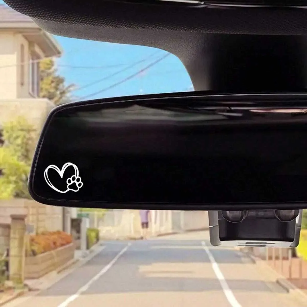 Heart Paw Print Vinyl Rearview Mirror Stickers Simple DIY Decals For Car Motorcycle Laptop Smooth Surface Decor Accessories view 2