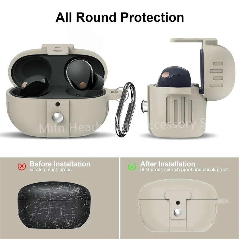 حافظة جلدية لسوني WF-1000XM5 ، غطاء حماية ناعم للرجال ، جلود فاخرة ، سيليكون ، 2023