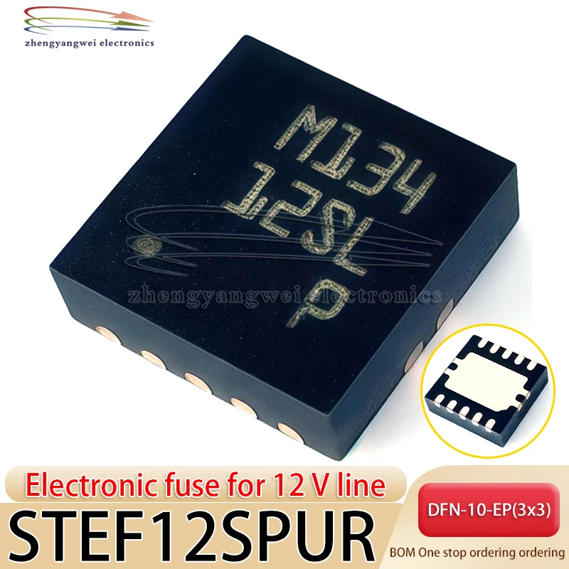 5 PCS STEF12SPUR DFN-10-EP(3x3) silk-screened 12SL surge protector chip