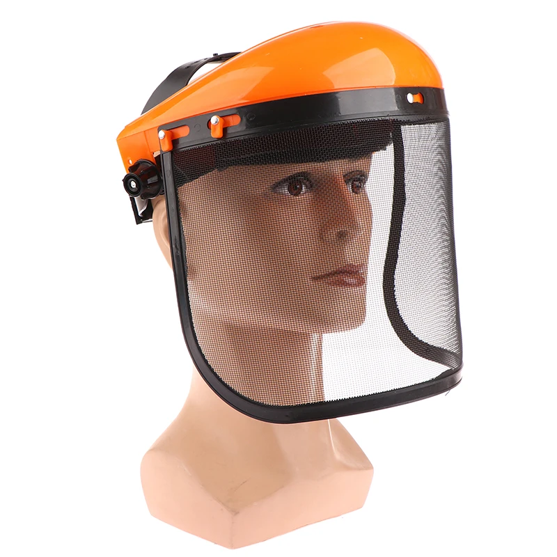 1pc Garden Grass Trimmer Safety Helmet Hat with Full Face Mesh Visor for Logging Brush Cutter Forestry Protection