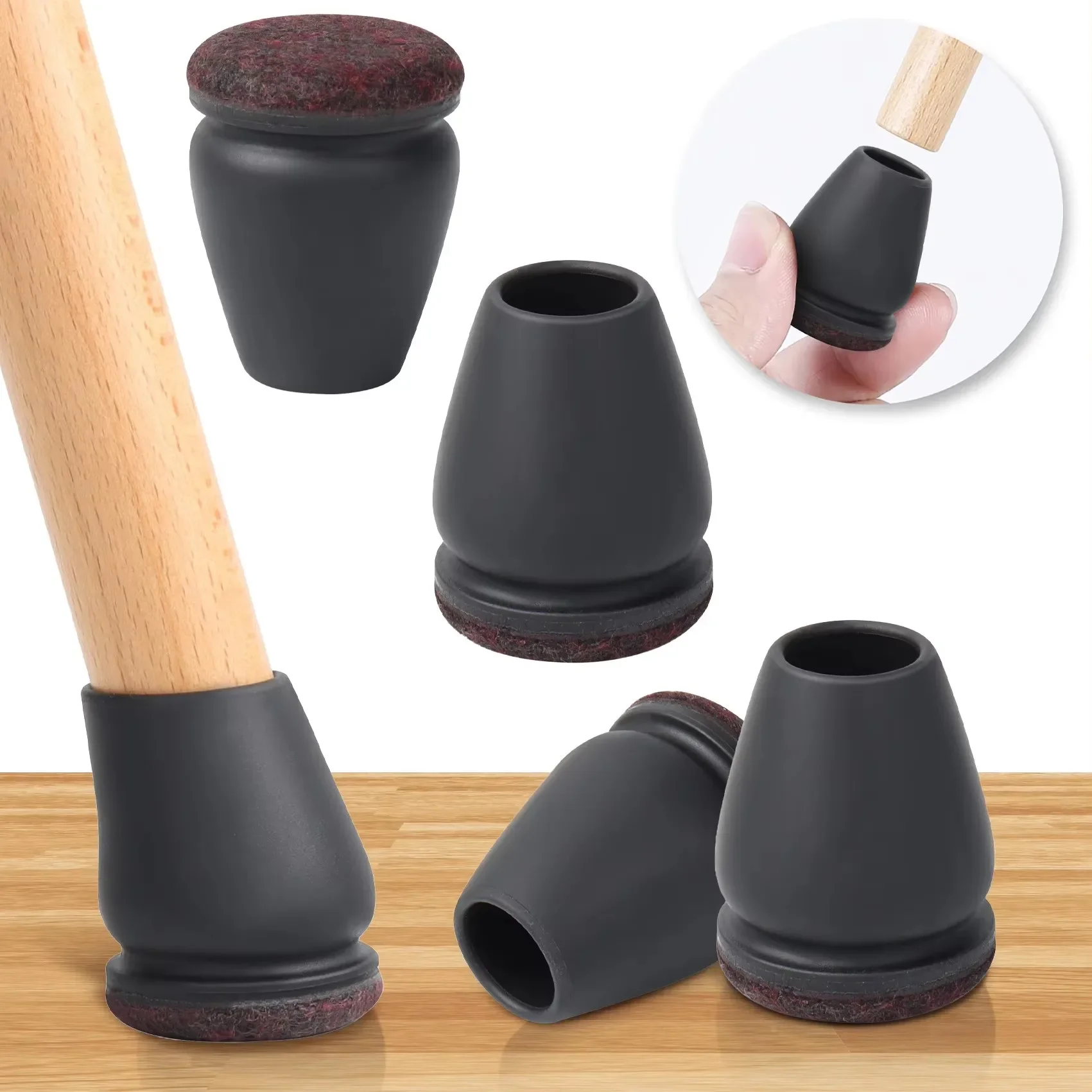 

8PCS Chair Foot Cover Diagonal Leg Floor Protectors with Thick Wrap Felt Pads Silicone Furniture Table Feet No Scratches