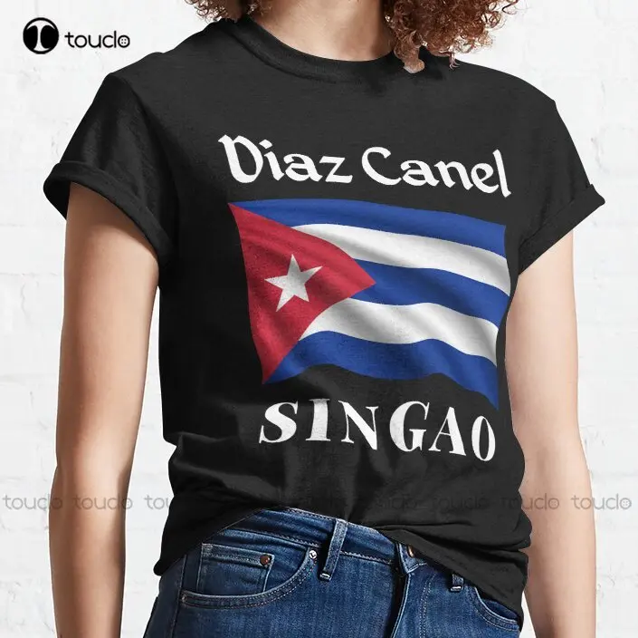 New Diaz Canal Singao Diaz Canel Singao Cuba 2 Classic T-Shirt Cotton Tee Shirt Pink Shirt Custom Aldult Teen Unisex Custom Gift