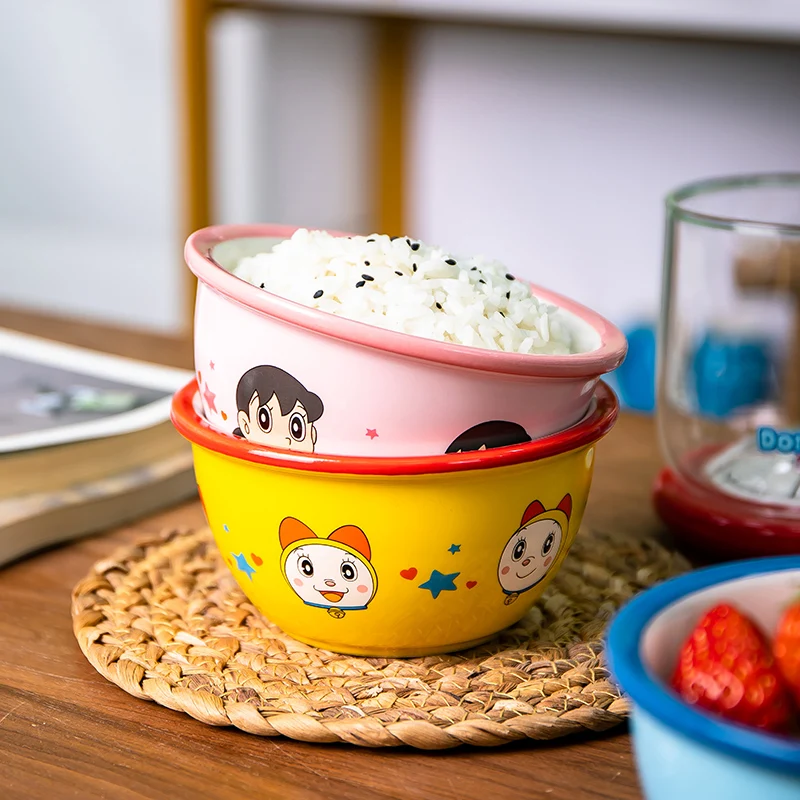 Doraemon Home Ceramic Bowl Shizuka Goda Takeshicartoon Bowl Ceramic Children\'s Breakfast Bowl Doraemon Bowl Kitchen Supplies