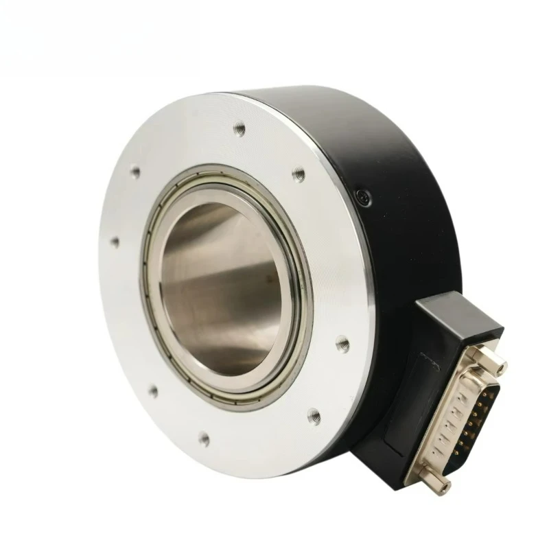 90mm OD 32/35/38/40/42mm Hollow Shaft Incremental Elevator Encoder 10000PPR Spring Plate Mounting DC 5-26V