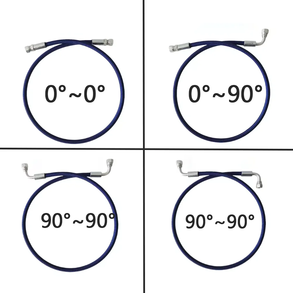 20 ~ 500CM AN4 PTFE Turbine Olietoevoerleiding Turbo Olietoevoerleiding Kit Roestvrij staal Gevlochten olie Brandstofslang Lijnslanguiteinde 0 + 90 graden