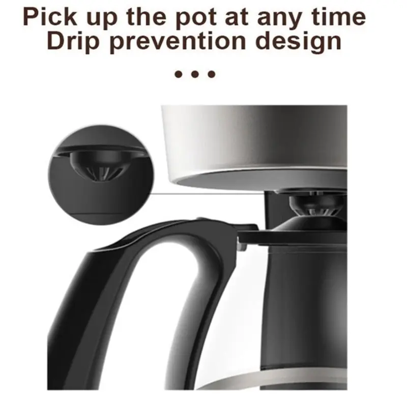 B82B-Electric Coffee Maker 750ML Large Capacity Thermal Insulation Coffee Machine Automatic Drip Type Machine US Plug