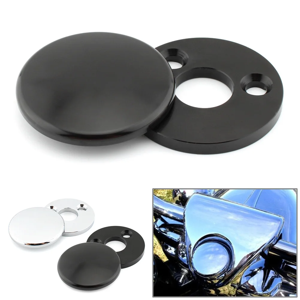 Motorcycle Aluminum Fork Lock Cover For Harley Road King FLHR 1994-up Black/Chrome