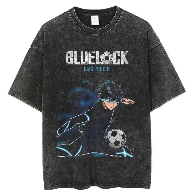 Blue Lock Isagi Tactical Master Übergroßes Vintage-T-Shirt, Designer-Illustrationsmuster, Straße, Harajuku, Sommer 2022, Neu