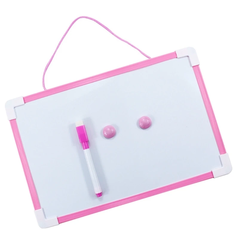 Whiteboard with Marker and Magnets Set, Double-Sided Erasable Whiteboard Kids Drawing Board Hanging Memo Board