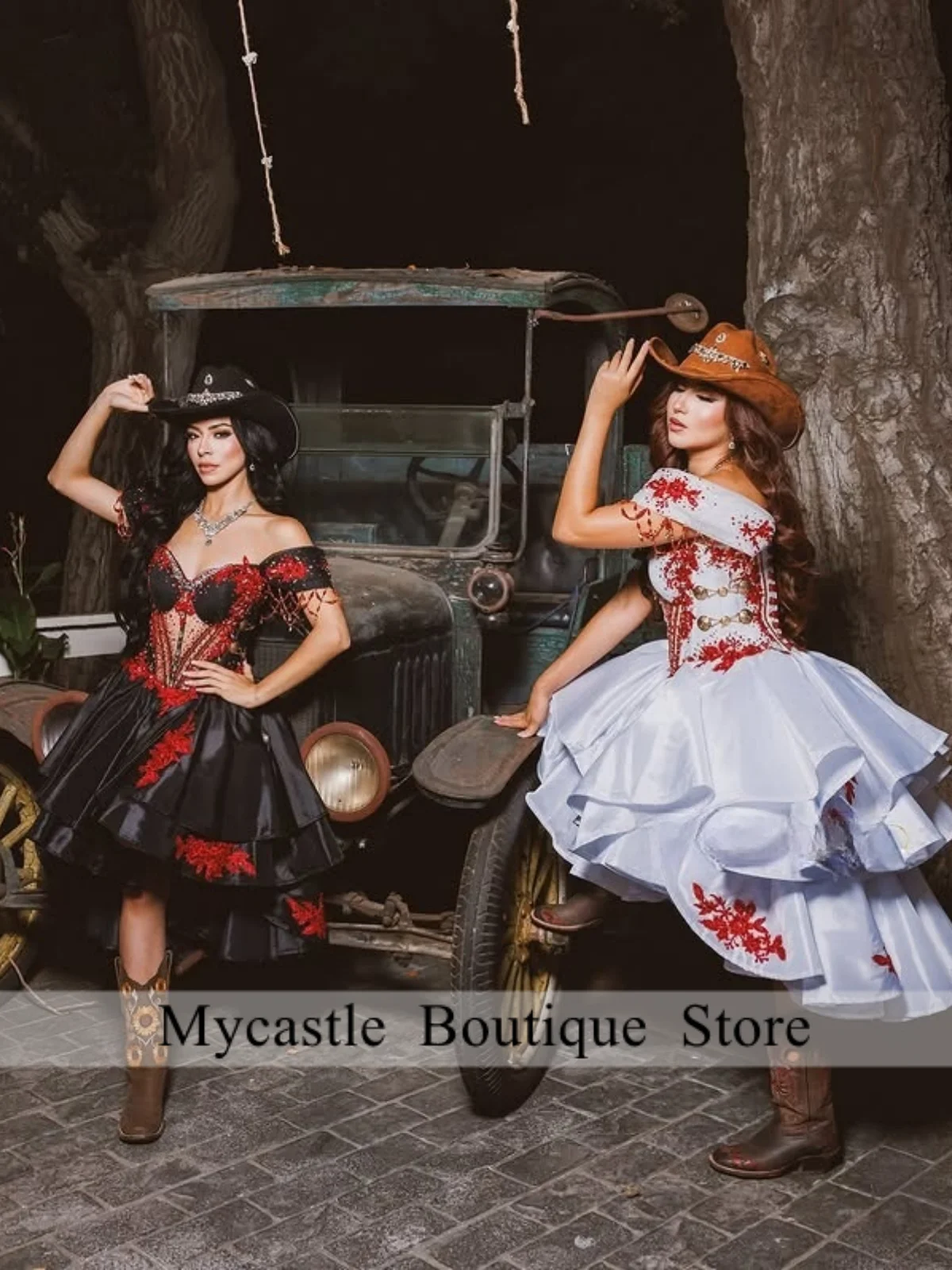 Wit Zwart Mexicaanse Rode Strik Borduren Quinceanera Jurk Afneembare Baljurk 2025, Strapless Sweet 15 16 Jurk Verjaardagsjurk