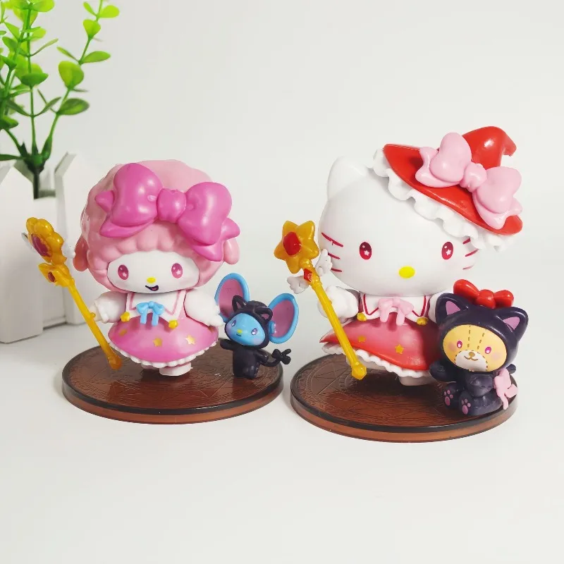 

6pcs Sanrio Anime Action Figure Set Kuromi Melody Cinnamoroll Pochacco Model Dolls for Children Desktop Decoration Gift