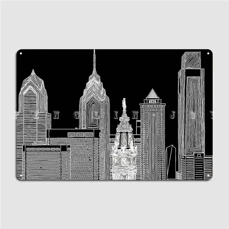 Philly Metal Sign Wall Mural Mural Designing Plates Tin Sign Poster
