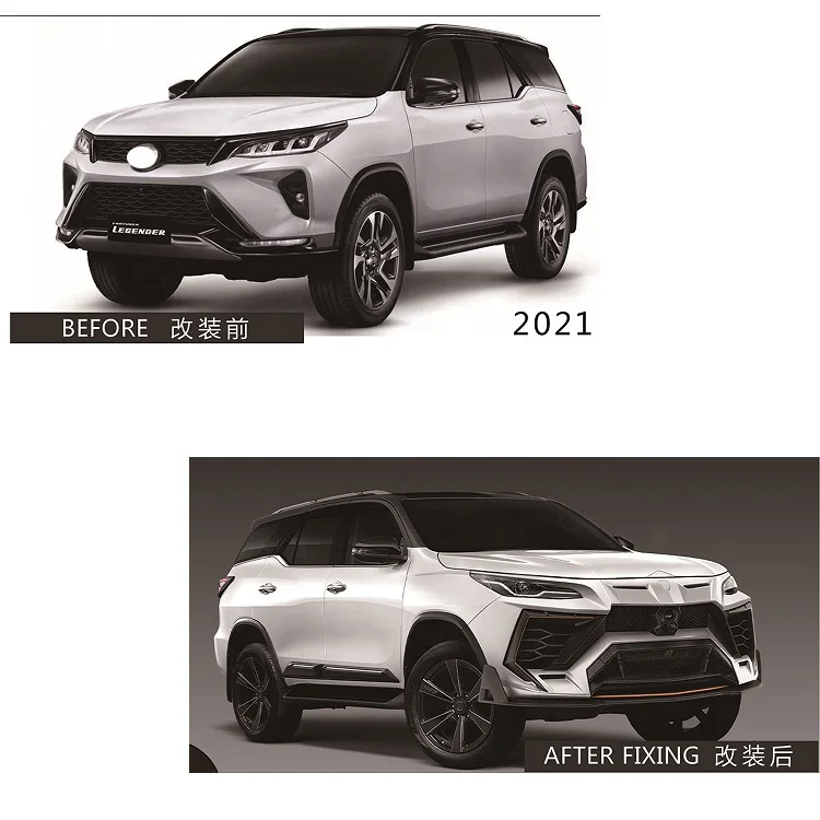 Hot Sale Pick-up Car Grills Front rear bumper Bodykit for Toyota fortuner 2016-2021 Lamborghini Style Body kit