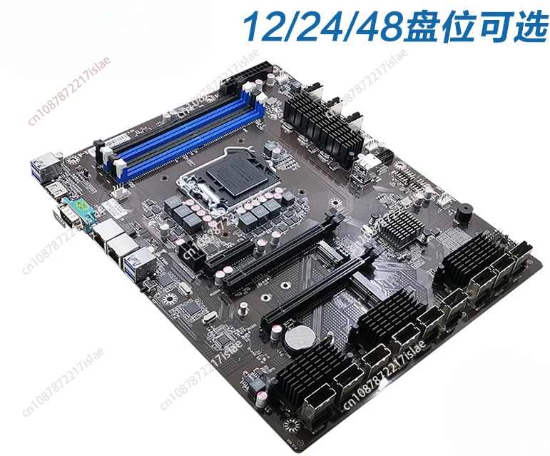 B365 industrial control motherboard, NAS network storage, mini-pcie host server, 48 multi-SATA bays, dual network ports