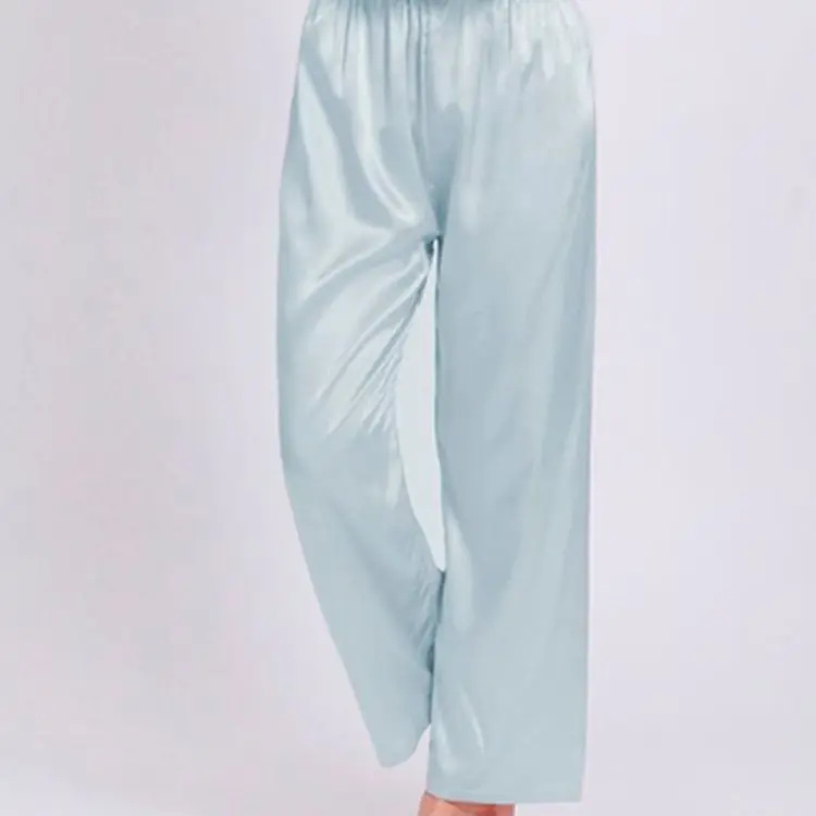 High Quality Satin Silk Elastic Waist Pajama Sexy Trouser Sleepwear Silky Pant Night Home Women Man Couple Soft Bottoms Lounge